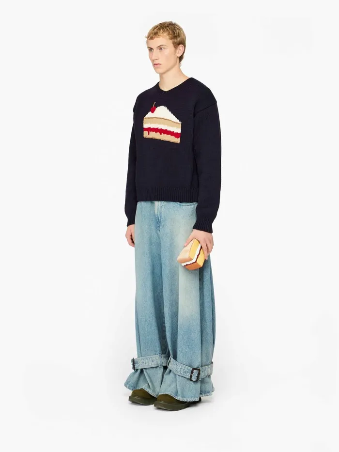 Men Knitwear JW Anderson 039CAKE039 INTARSIA SWEATER Blue Men Knitwear JW Anderson 039CAKE039 INTARSIA SWEATER Blue