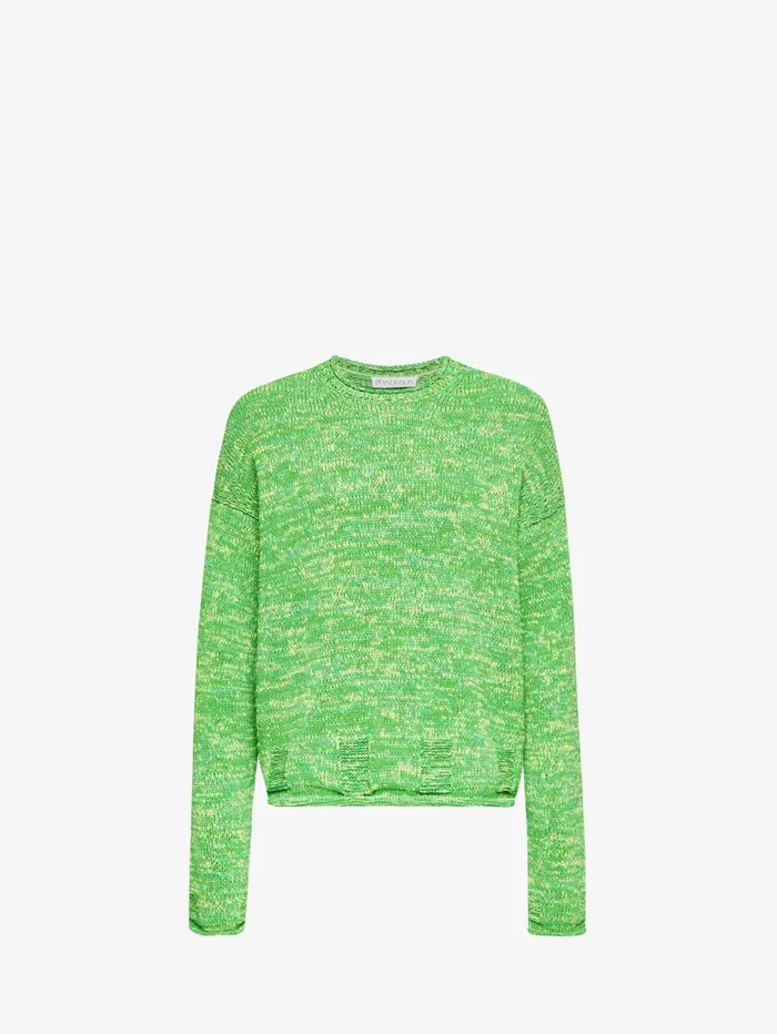 Men Knitwear JW Anderson SPACE DYE CREWNECK SWEATER Apple