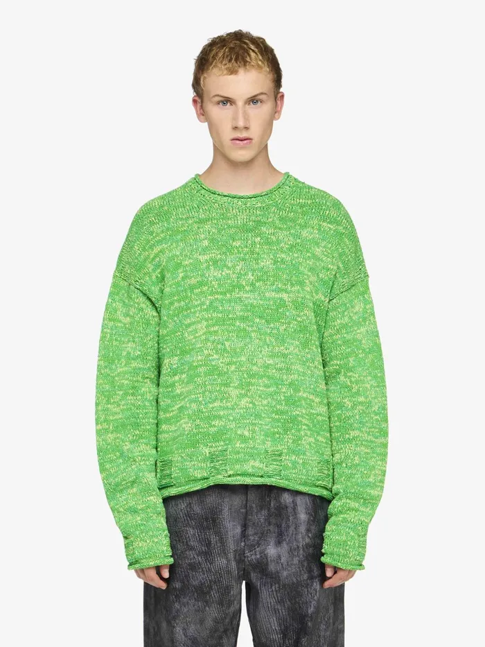 Men Knitwear JW Anderson SPACE DYE CREWNECK SWEATER Apple Men Knitwear JW Anderson SPACE DYE CREWNECK SWEATER Apple