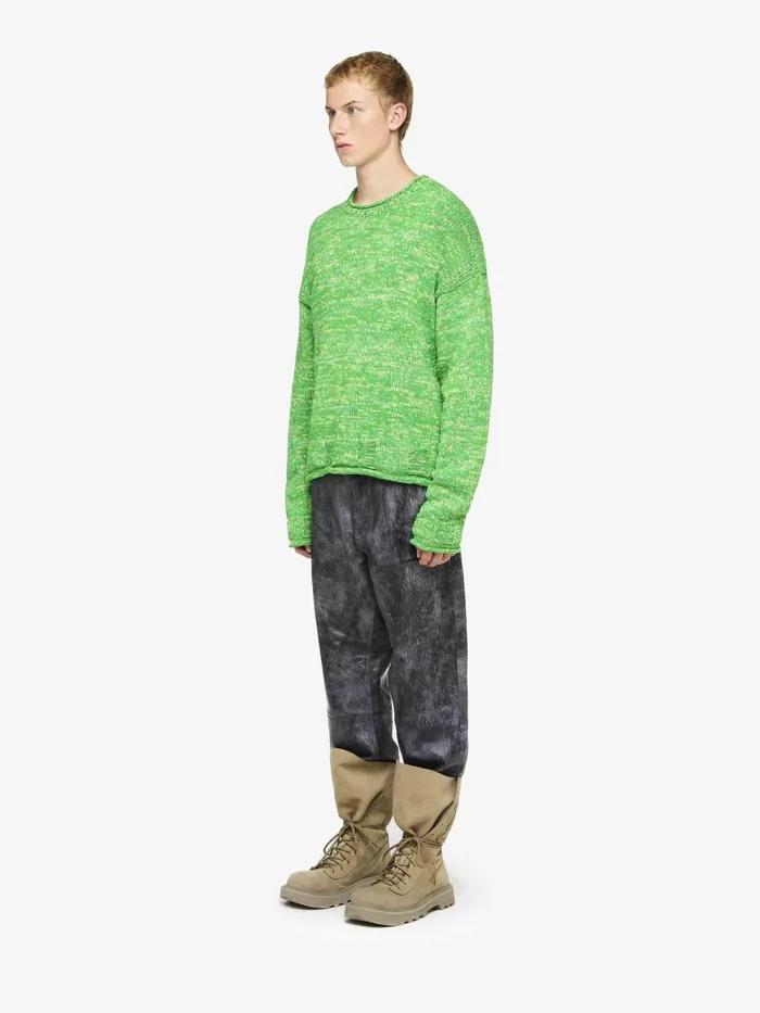 Men Knitwear JW Anderson SPACE DYE CREWNECK SWEATER Apple Men Knitwear JW Anderson SPACE DYE CREWNECK SWEATER Apple