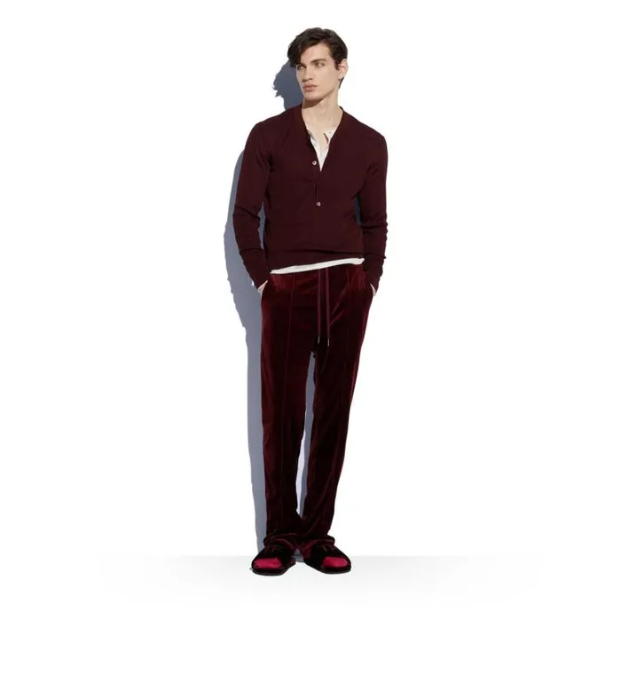Men Knitwear Tom Ford Silk Cotton Henley White