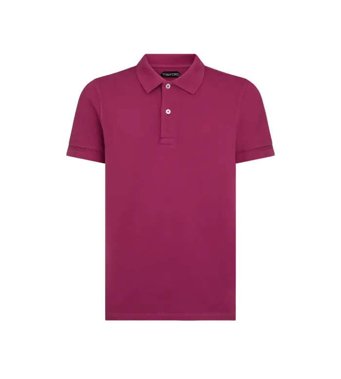 Men Knitwear Tom Ford Tennis Piquet Polo Magenta