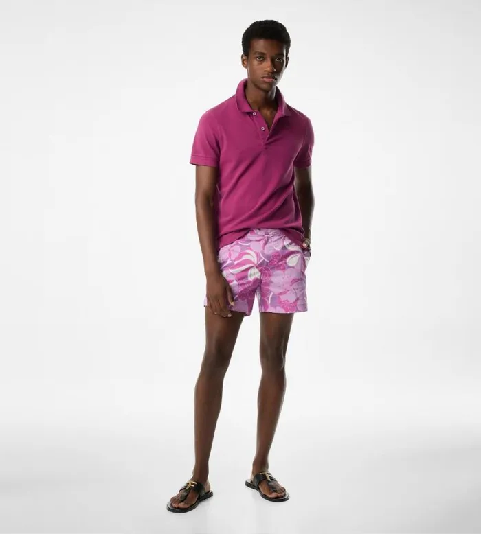 Men Knitwear Tom Ford Tennis Piquet Polo Magenta