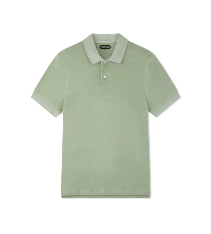 Men Knitwear Tom Ford Towelling Polo Mint