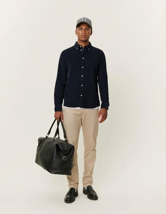 Men Kristian Corduroy Shirt 8211 Dark Navy Les Deux ShirtsOvershirts