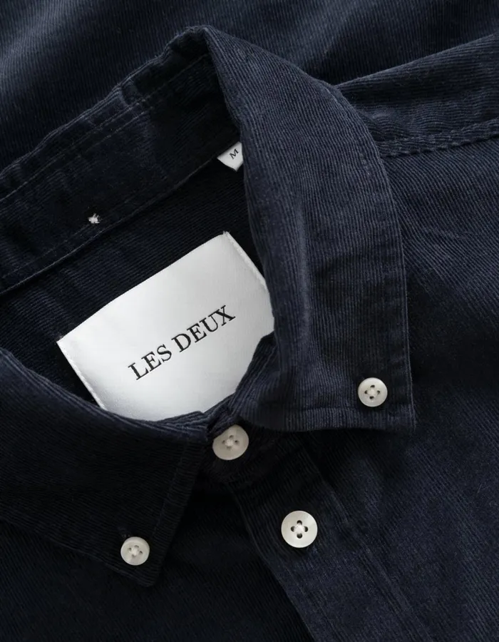 Men Kristian Corduroy Shirt 8211 Dark Navy Les Deux ShirtsOvershirts