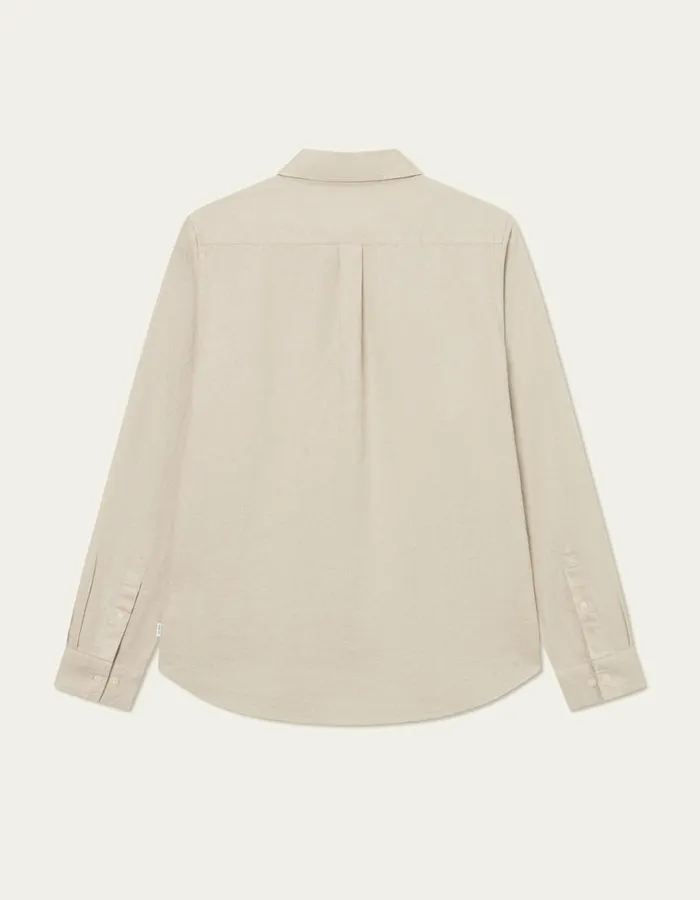 Men Kristian Linen BD Shirt 8211 Light Sand Les Deux ShirtsOvershirts