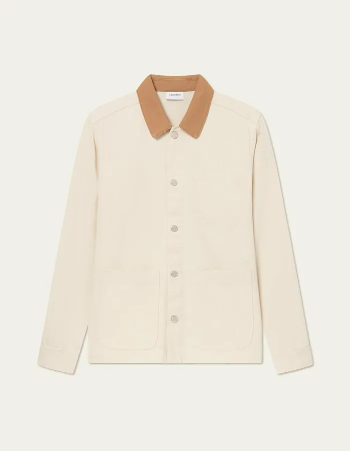Men Layton Denim Overshirt 20 8211 Ivory Les Deux ShirtsOvershirts