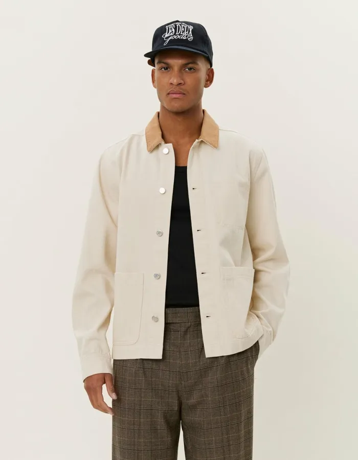 Men Layton Denim Overshirt 20 8211 Ivory Les Deux ShirtsOvershirts