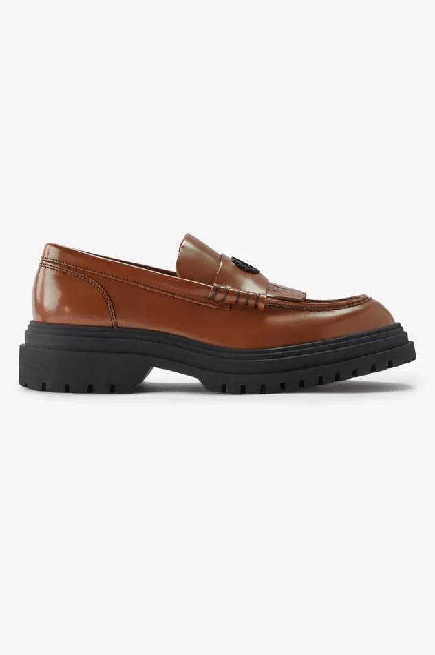 Men Leather Loafer Tan Fred Perry Shoes
