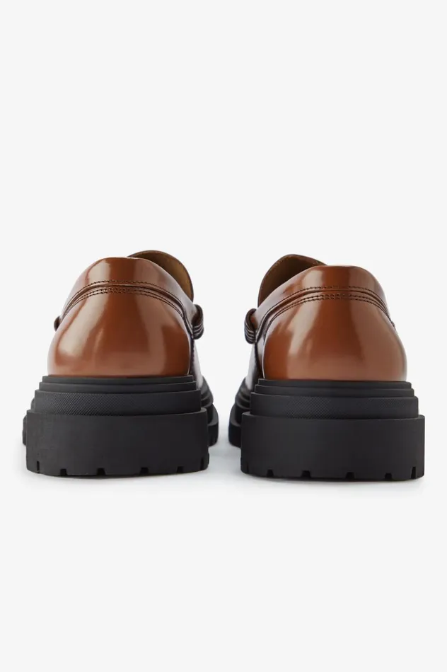 Men Leather Loafer Tan Fred Perry Shoes