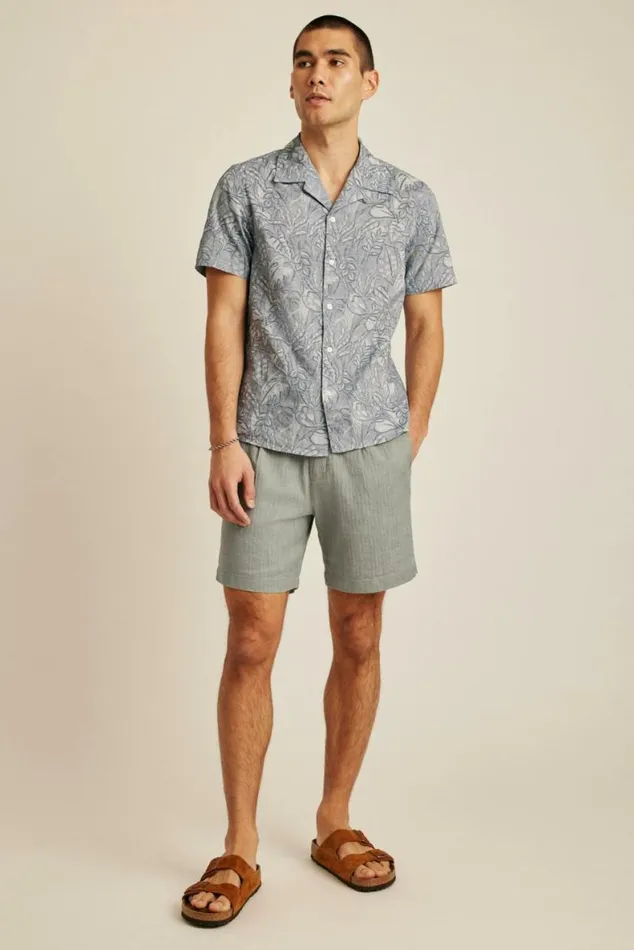 Men Limited Edition Riviera Cabana Shirt Blue Chambray Floral Sketch Bonobos Short Sleeve Shirts Men Limited Edition Riviera Cabana Shirt Blue Chambray Floral Sketch Bonobos Short Sleeve Shirts