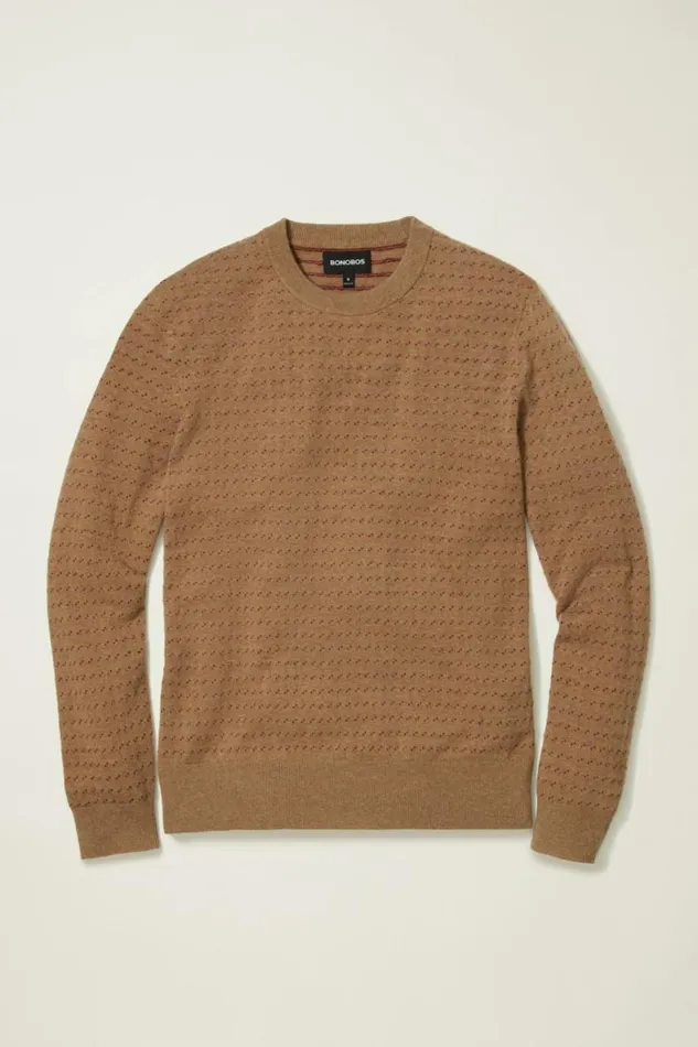 Men Limited Edition Sweater Camel Dots Bonobos Crew and VNeck Sweaters