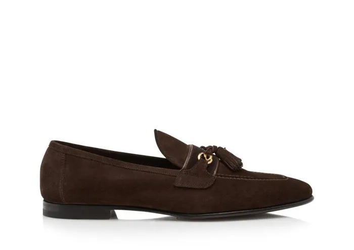 Men Loafers Tom Ford Suede Sean Tassel Loafer Cigar