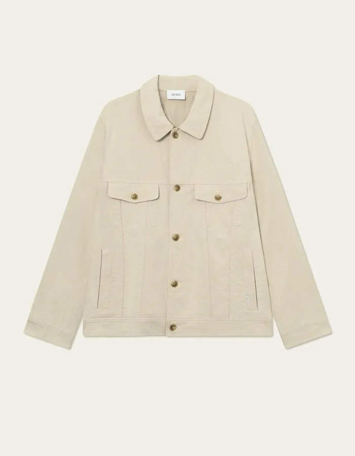 Men Micah Casual Twill Jacket 8211 Ivory Les Deux JacketsCoats