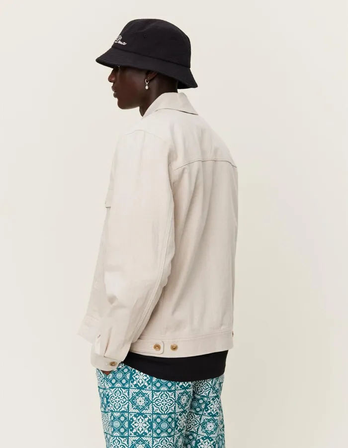 Men Micah Casual Twill Jacket 8211 Ivory Les Deux JacketsCoats