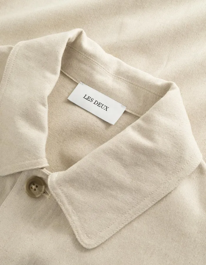 Men Micah Casual Twill Jacket 8211 Ivory Les Deux JacketsCoats