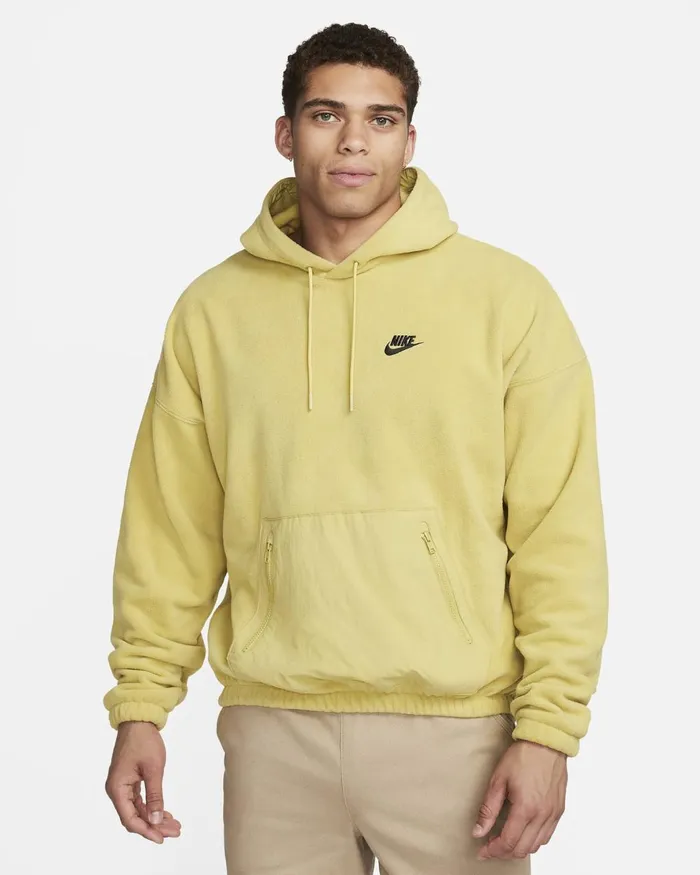 Men Nike Hoodies And Sweatshirts Club Fleece Buff Goldblack