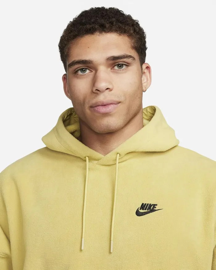 Men Nike Hoodies And Sweatshirts Club Fleece Buff Goldblack