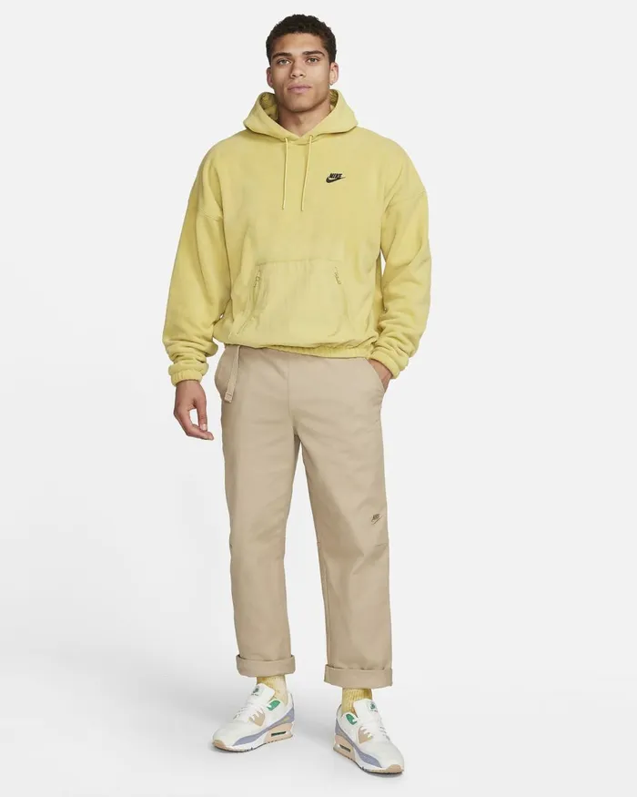 Men Nike Hoodies And Sweatshirts Club Fleece Buff Goldblack