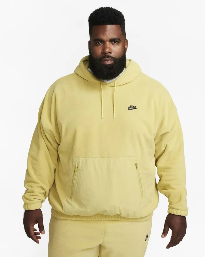Men Nike Hoodies And Sweatshirts Club Fleece Buff Goldblack