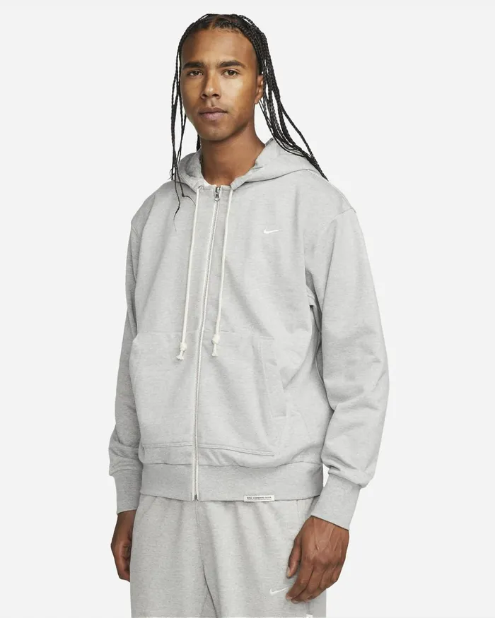 Men Nike Hoodies And Sweatshirts Standard Issue Dark Grey Heatherpale Ivory