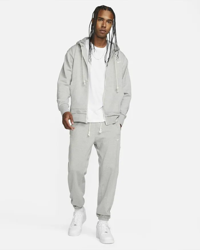 Men Nike Hoodies And Sweatshirts Standard Issue Dark Grey Heatherpale Ivory