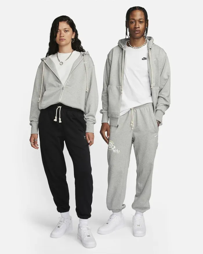 Men Nike Hoodies And Sweatshirts Standard Issue Dark Grey Heatherpale Ivory