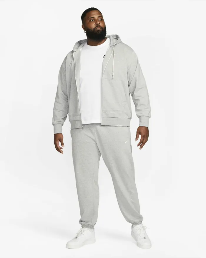 Men Nike Hoodies And Sweatshirts Standard Issue Dark Grey Heatherpale Ivory