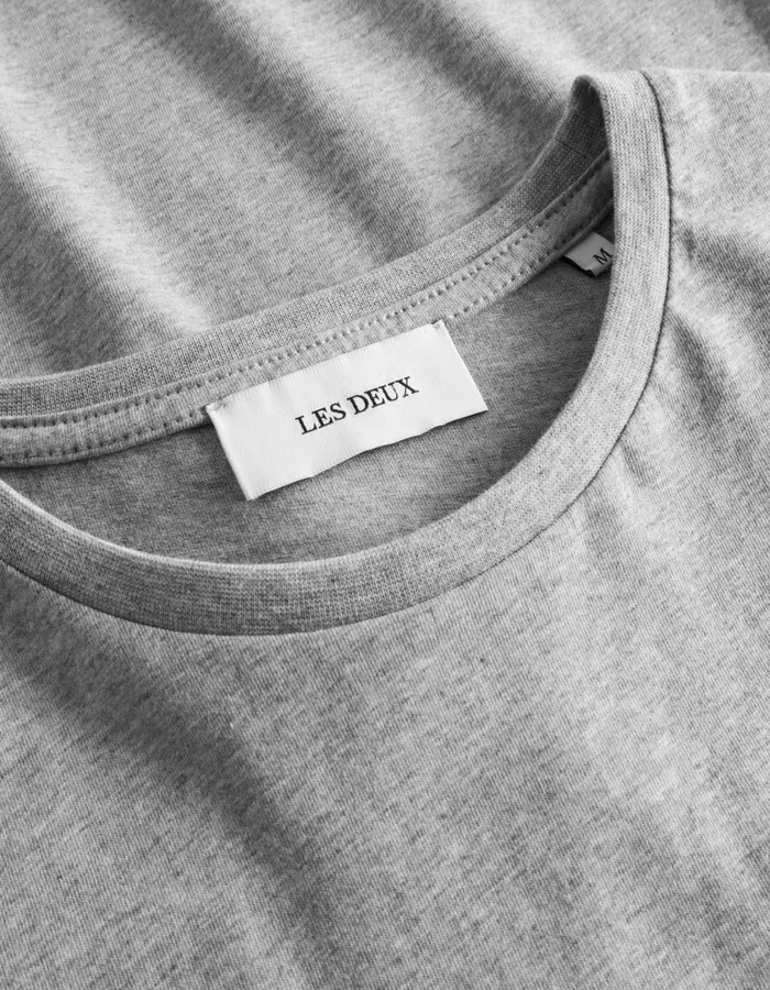 Men Norregaard Tonal TShirt 8211 Grey Melange Les Deux Tshirts