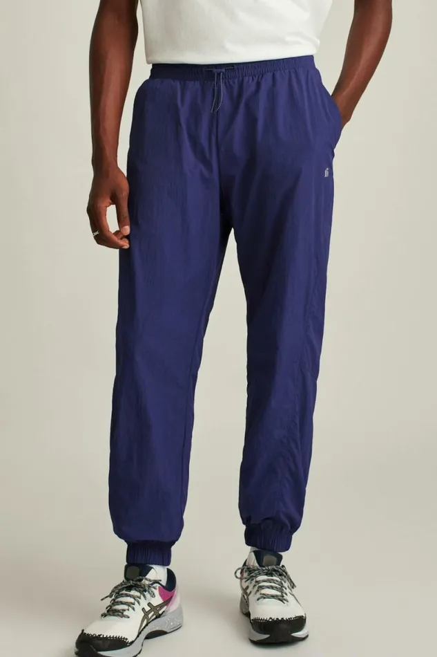 Men Nylon Windbreaker Pant Navy Blue Bonobos Joggers and Athleisure