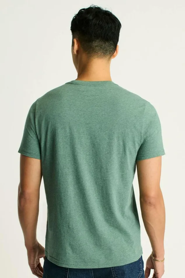 Men Organic Cotton Pocket Tee Heather Dark Green Bonobos Short Sleeve Tees