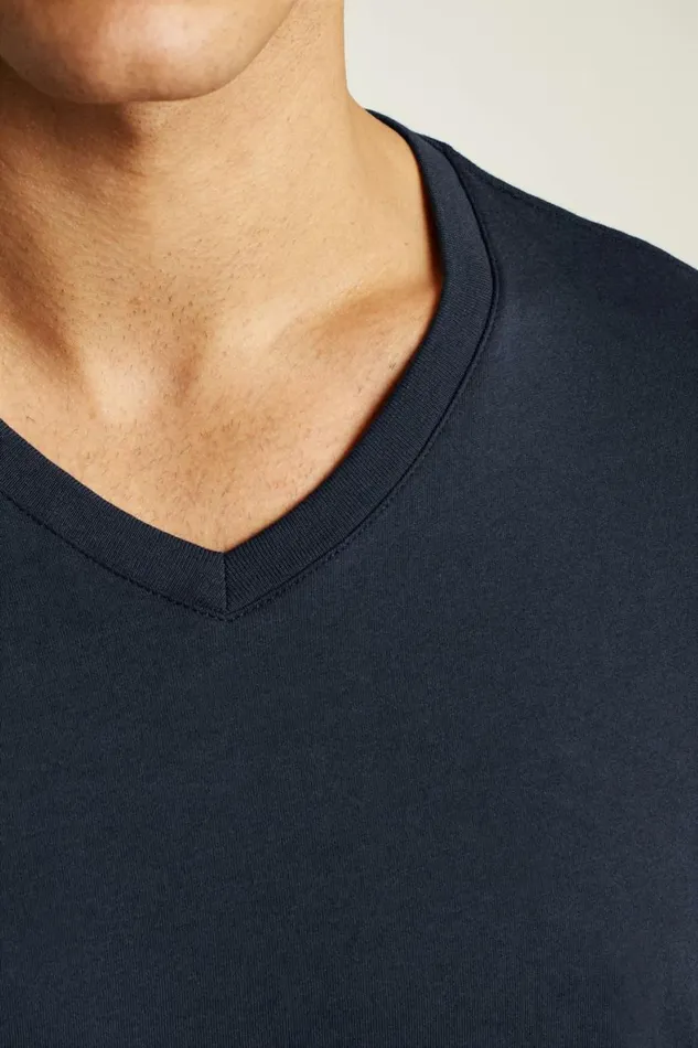 Men Organic Cotton VNeck Tee Navy Bonobos Short Sleeve Tees
