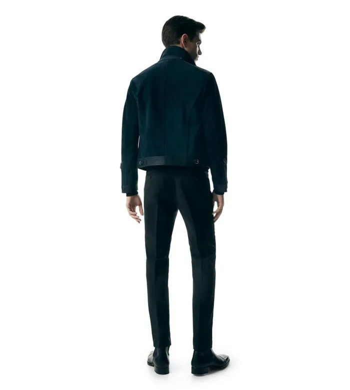 Men Outerwear Tom Ford Cashmere Suede Blouson Navy Men Outerwear Tom Ford Cashmere Suede Blouson Navy