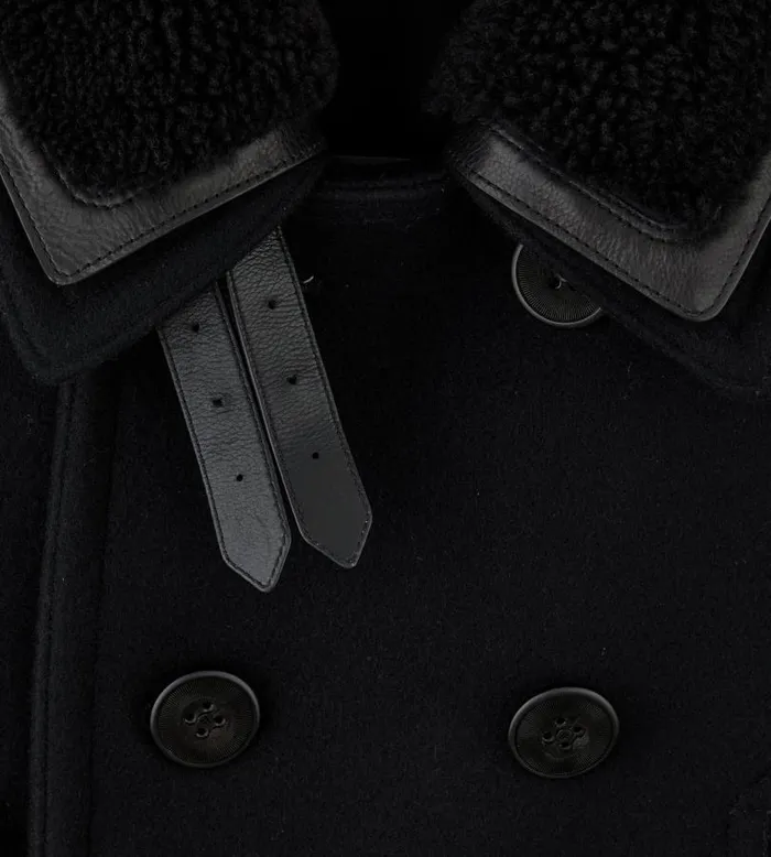 Men Outerwear Tom Ford Double Felt Peacoat Black