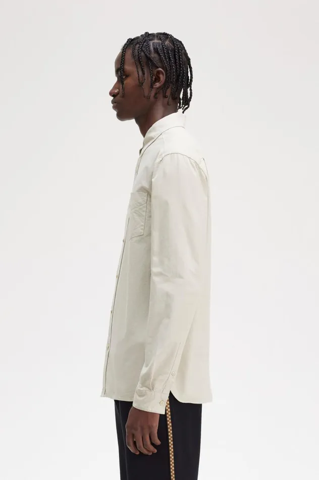 Men Oxford Shirt Oatmeal Fred Perry Shirts