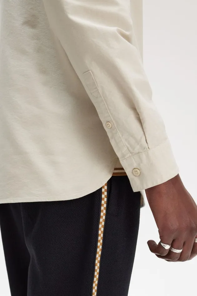 Men Oxford Shirt Oatmeal Fred Perry Shirts