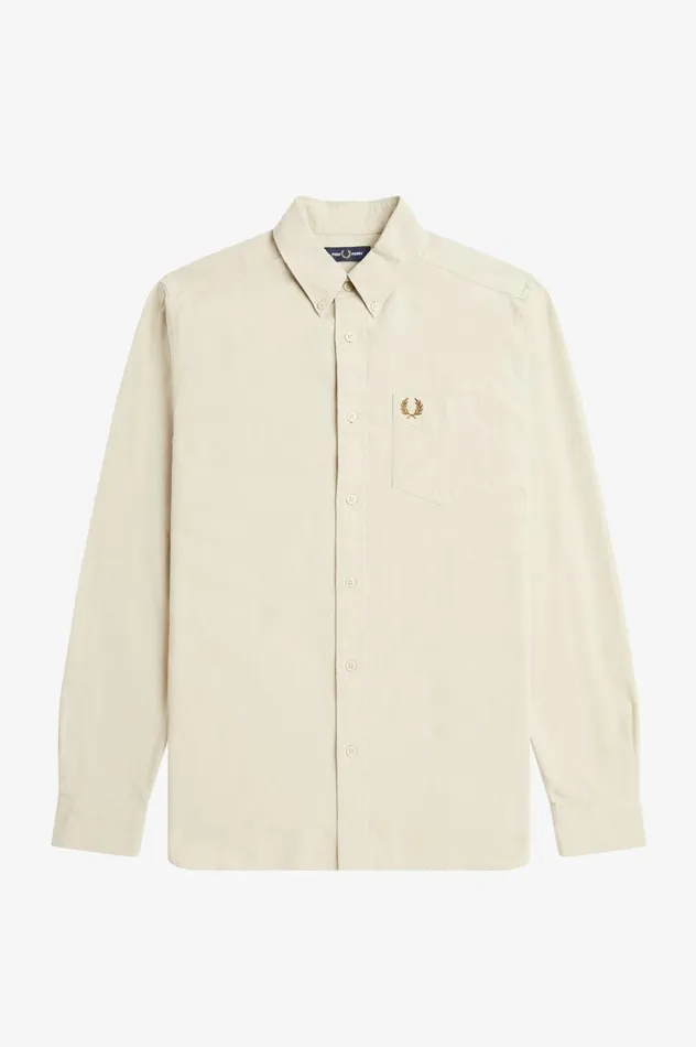 Men Oxford Shirt Oatmeal Fred Perry Shirts