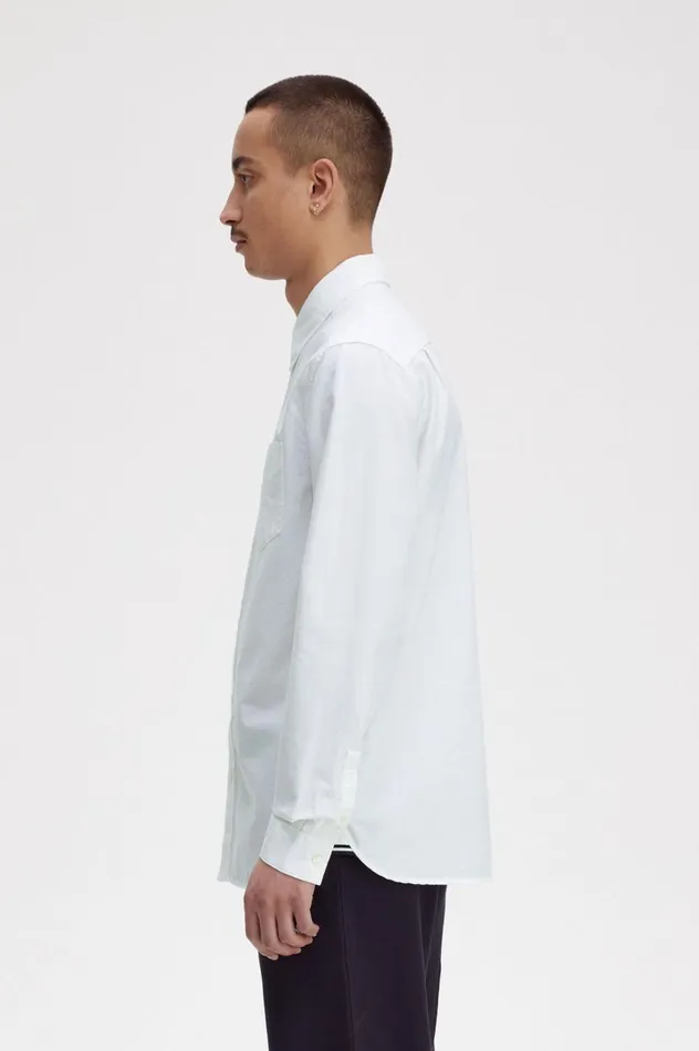 Men Oxford Shirt White Fred Perry Shirts