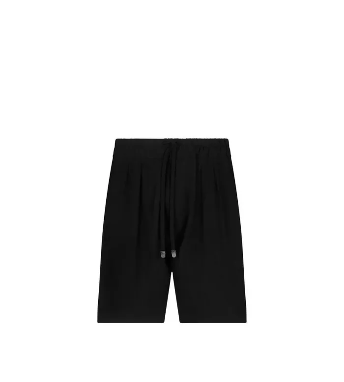 Men Pants and Shorts Tom Ford Lightweight Lyocell Pleat Short Black