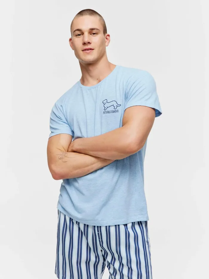Men Penny Logo Tee Navy Peter Alexander Tops
