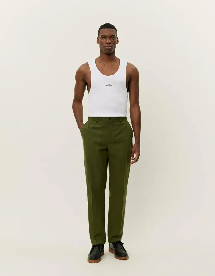 Men Pino CottonLinen Pants 8211 Chive Green Les Deux Pants