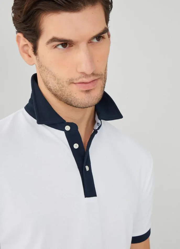 Men Polo Shirts Hackett London Classic Fit Heritage Piqu Polo White