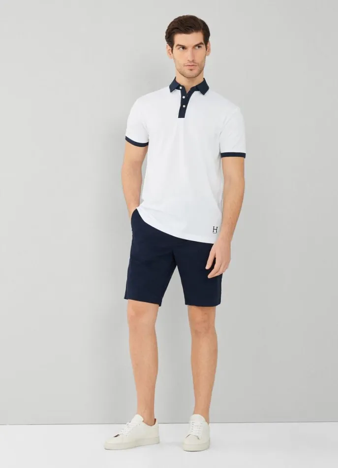 Men Polo Shirts Hackett London Classic Fit Heritage Piqu Polo White