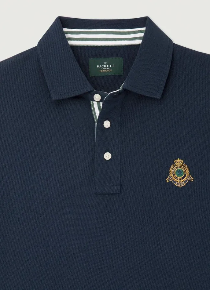 Men Polo Shirts Hackett London Classic Fit Piqu Heritage Polo Navy
