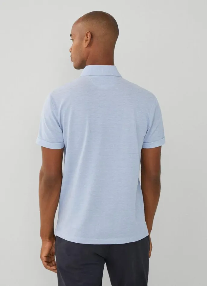 Men Polo Shirts Hackett London Classic Fit Polo Chambray Blue
