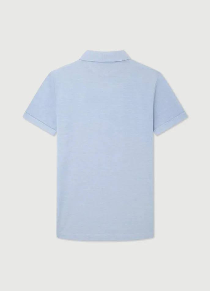 Men Polo Shirts Hackett London Classic Fit Polo Chambray Blue
