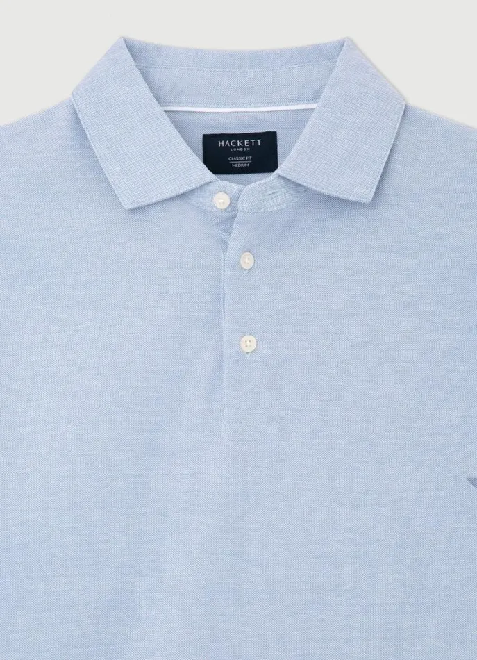 Men Polo Shirts Hackett London Classic Fit Polo Chambray Blue
