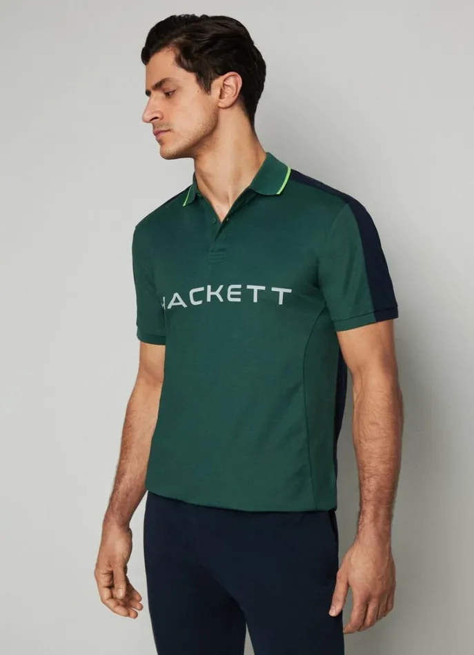 Men Polo Shirts Hackett London Hackett Sport Classic Fit Polo Greengrey