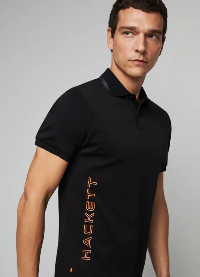 Men Polo Shirts Hackett London Hackett Sport Slim Fit Polo Black